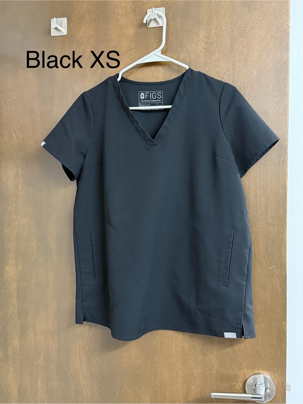 FIGS Black V-Neck Scrub Top